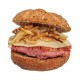 4 minibocadillos o montaditos de minihamburguesa con queso y cebolla